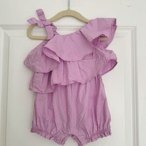 Habitual Easter Spring baby girl purple cotton ruffle bubble romper 12-18 months